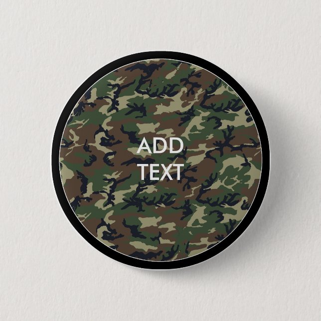 Camouflage Woodland 6 Cm Round Badge (Front)