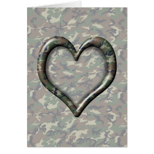 Camouflage Woodland Forest Heart on Camo