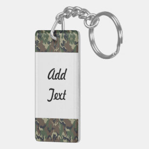 Camouflage Woodland Forest Heart on Camo Key Ring