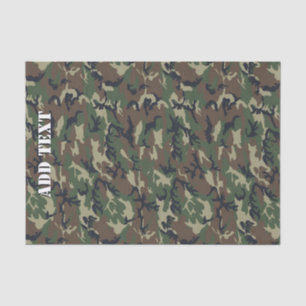 Camouflage Woodland Green Military Pattern Tissue Paper