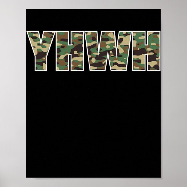 Camouflage YHWH Yahweh Christian Camo Hunting  Poster (Front)