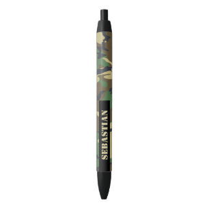Camouflaged Pattern Personalised Black Ink Pen