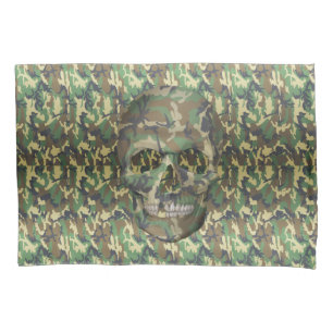 Camouflaged Skull - Place Head Here Pillowcase