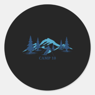 Camp 10 Wisconsin Ski Resort Skiing Skier  Classic Round Sticker