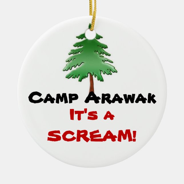 Camp Arawak Ceramic Tree Decoration (Front)