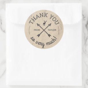Camp Arrows Thank You Favour Classic Round Sticker
