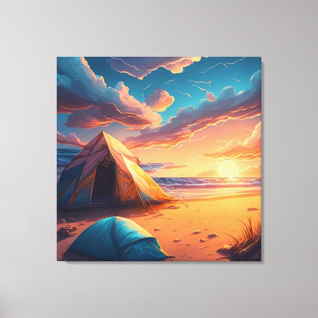 Camp at Sunrise Canvas Print (Front)