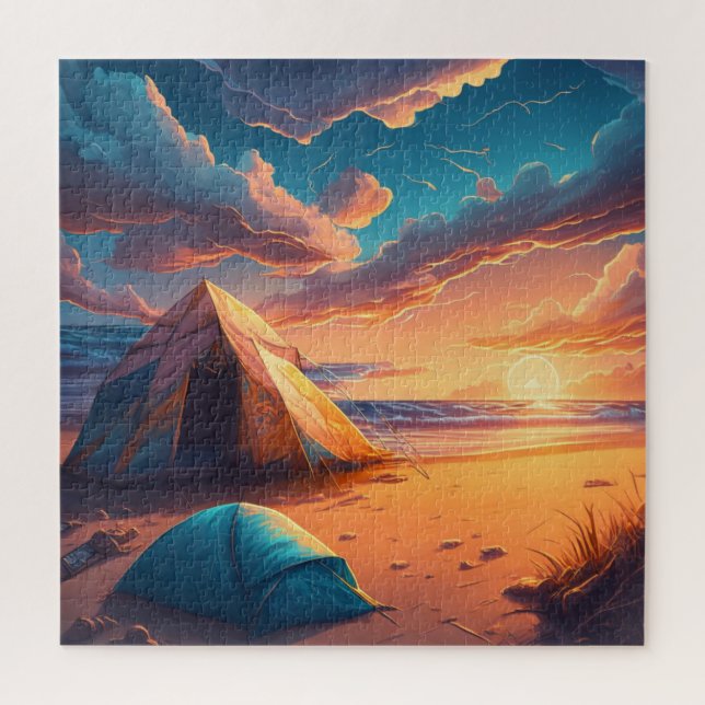 Camp at Sunrise Jigsaw Puzzle (Vertical)