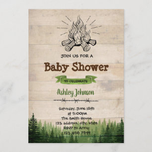 Camp baby shower party invitation