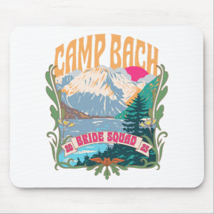 Camp Bach 2025 Bride Squad Retro Camping Bachelore Mouse Mat