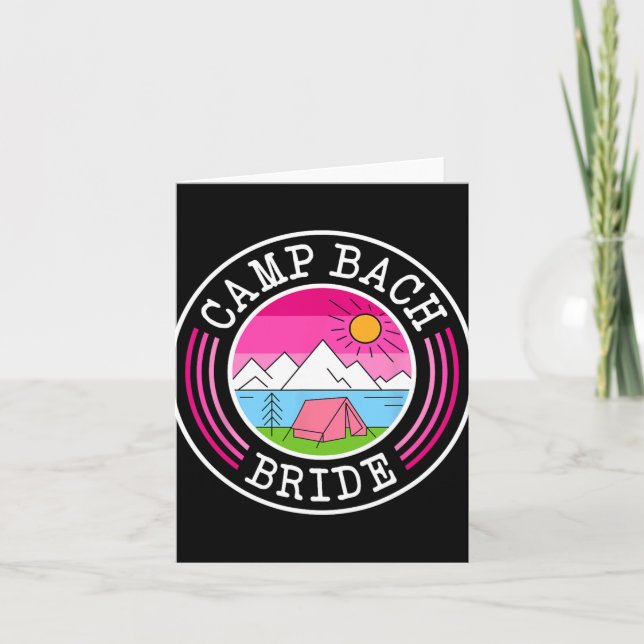 Camp Bach Bride Bridesmaid Retro Camping Bachelore Card (Front)