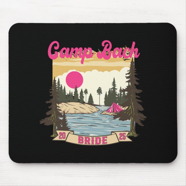 Camp Bach Bride Bridesmaid Retro Camping Bachelore Mouse Mat (Front)