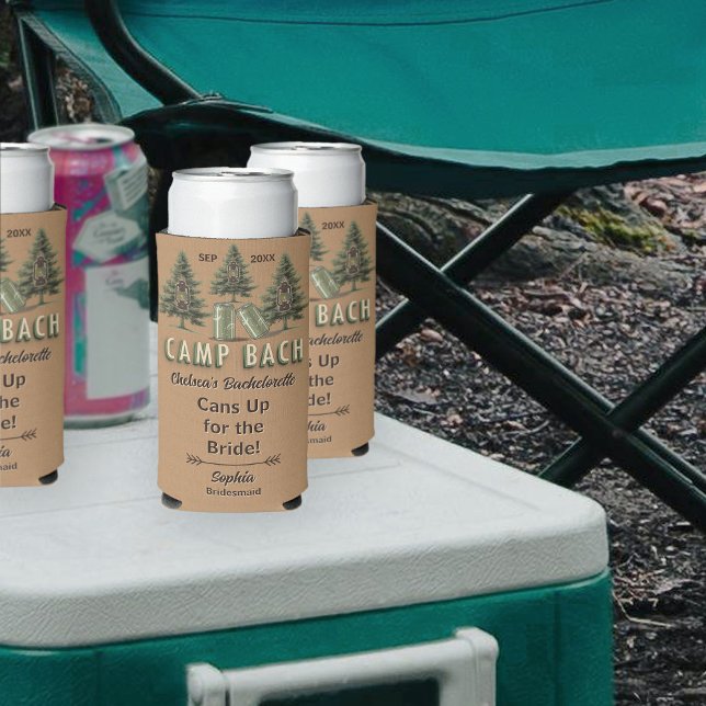 Camp Bach Bride Crew Drink Sleeve Add Name & Role Seltzer Can Cooler (Creator Uploaded)