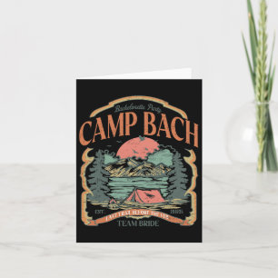 Camp Bach Vintage Team Bride Camping Bachelorette Card