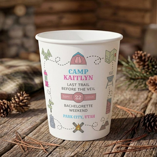 Camp Bach Wilderness Bachelorette Party Paper Cups (Creator Uploaded)