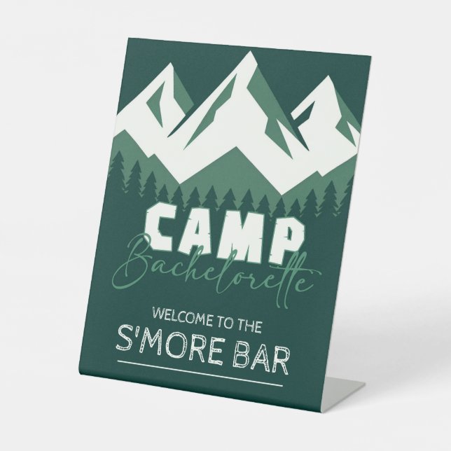 Camp Bachelorette 8X10 Pedestal Sign (Front)