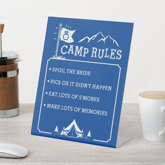 Camp Bachelorette 8X10 Pedestal Sign (In SItu)