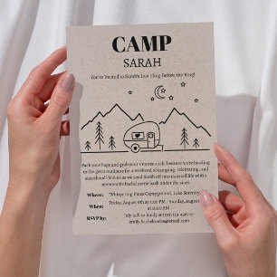 Camp Bachelorette and Weekend Itinerary Invitation