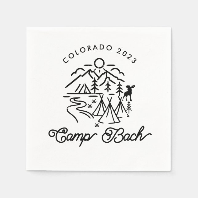 Camp Bachelorette Custom Cocktail Napkins (Front)