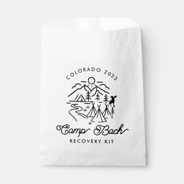 Camp Bachelorette Custom Recovery Kit Favour Bags (Front)