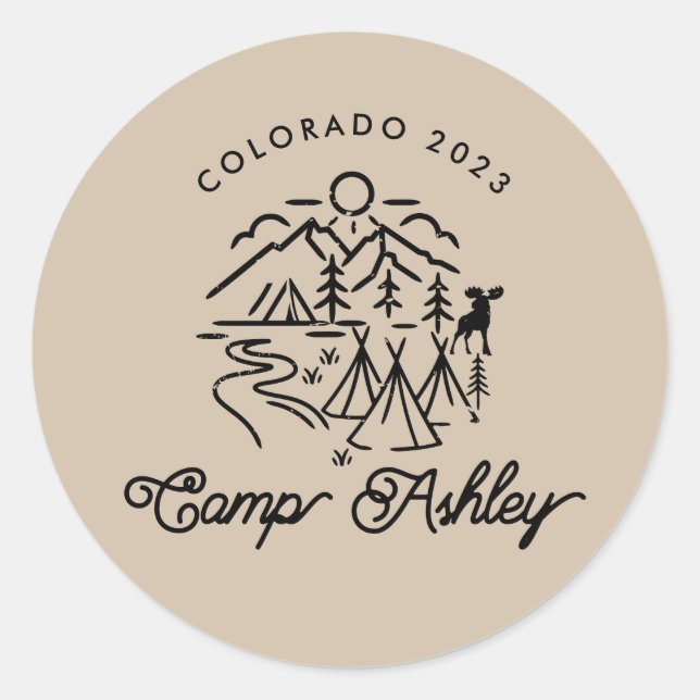 Camp Bachelorette Custom Sticker (Front)