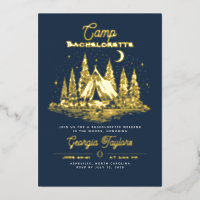 Camp Bachelorette Foil Invitation