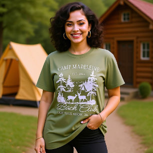 Camp Bachelorette Forest Moss Last Trail Camping T-Shirt
