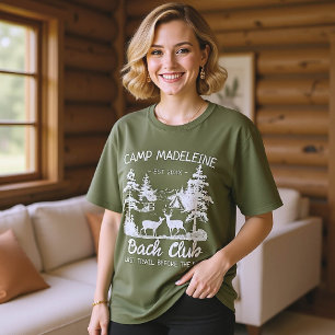 Camp Bachelorette Green Moss Last Trail Camping T-Shirt