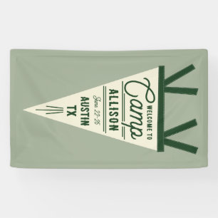 Camp Bachelorette Green Pennant Banner