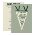 Camp Bachelorette Green Pennant Invitation