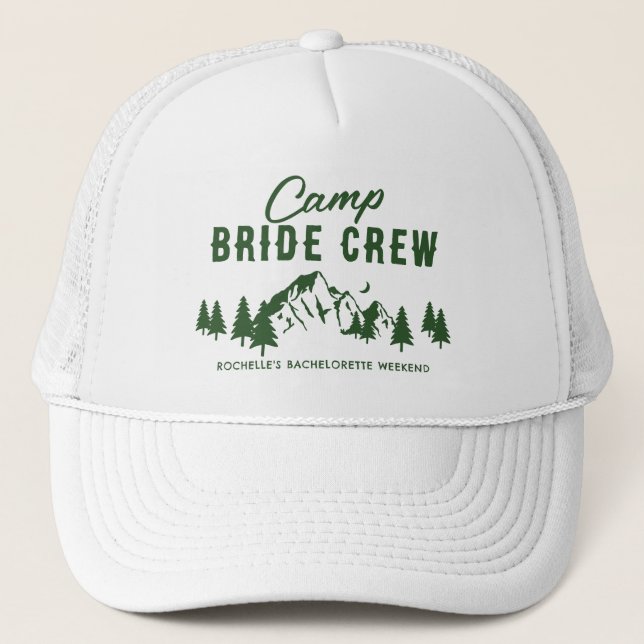 Camp Bachelorette I Do Bride Crew Trucker Hat (Front)