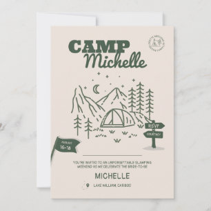 Camp Bachelorette Invitation and Itinerary