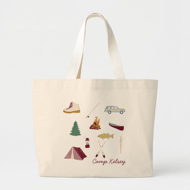 Camp Bachelorette  Large Tote Bag (Front)