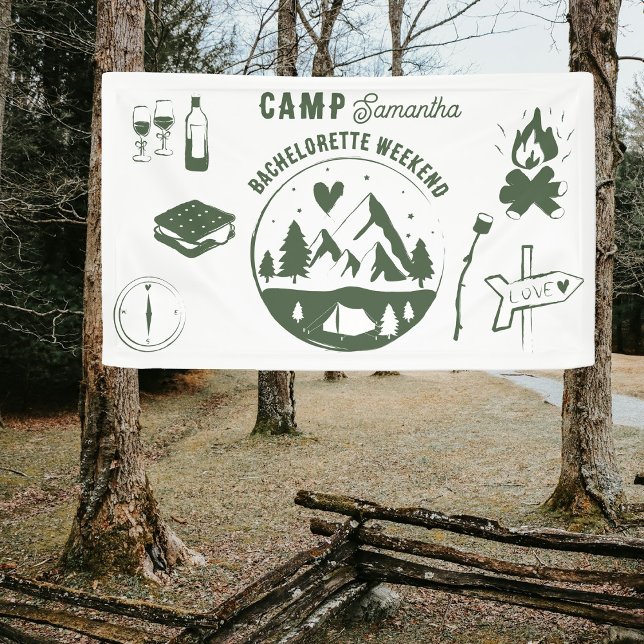 Camp Bachelorette Party Camping Bach Weekend  Banner (Camp Bachelorette Party Camping Bach Weekend Banner)