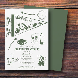 Camp Bachelorette Party Camping Bach Weekend Invitation