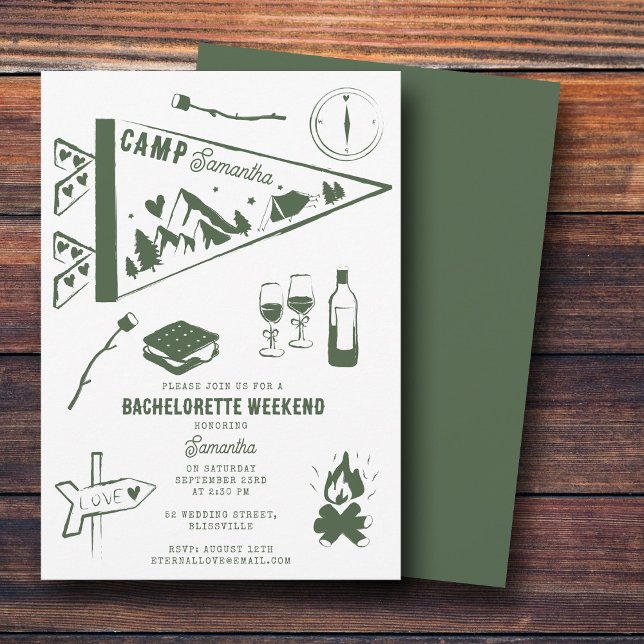 Camp Bachelorette Party Camping Bach Weekend Invitation (Camp Bachelorette Party Camping Bach Weekend Invitation)