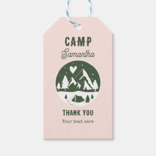 Camp Bachelorette Party Camping Bach Weekend Pink Gift Tags