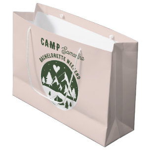 Camp Bachelorette Party Camping Bach Weekend Pink Large Gift Bag