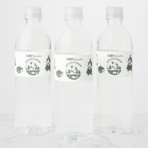 Camp Bachelorette Party Camping Bach Weekend Water Bottle Label