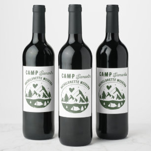 Camp Bachelorette Party Camping Bach Weekend Wine Label