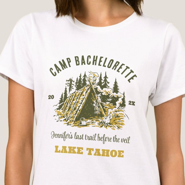 Camp Bachelorette Party Family Camping Trip Custom T-Shirt (Creator Uploaded)