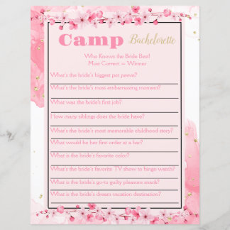 Camp Bachelorette Party Game