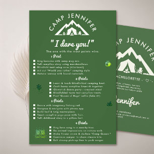 Camp Bachelorette Party Game Dare Forest Green Flyer