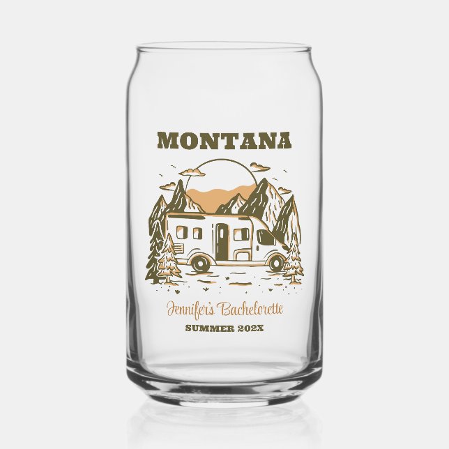 Camp Bachelorette Party Girls Trip Glamping Custom Can Glass (Front)
