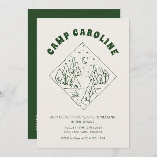 Camp Bachelorette Party Itinerary QR Code Invitation