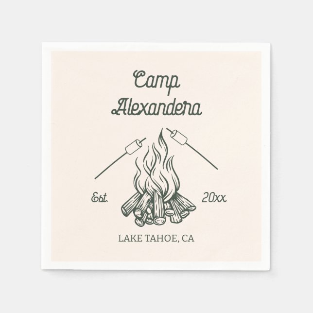 Camp Bachelorette Party Napkin (Front)