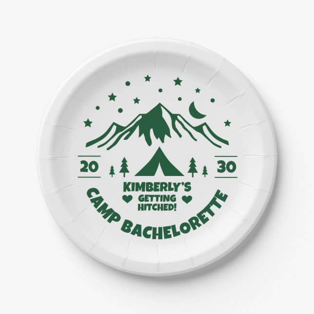 Camp Bachelorette Party Paper Plate (Front)