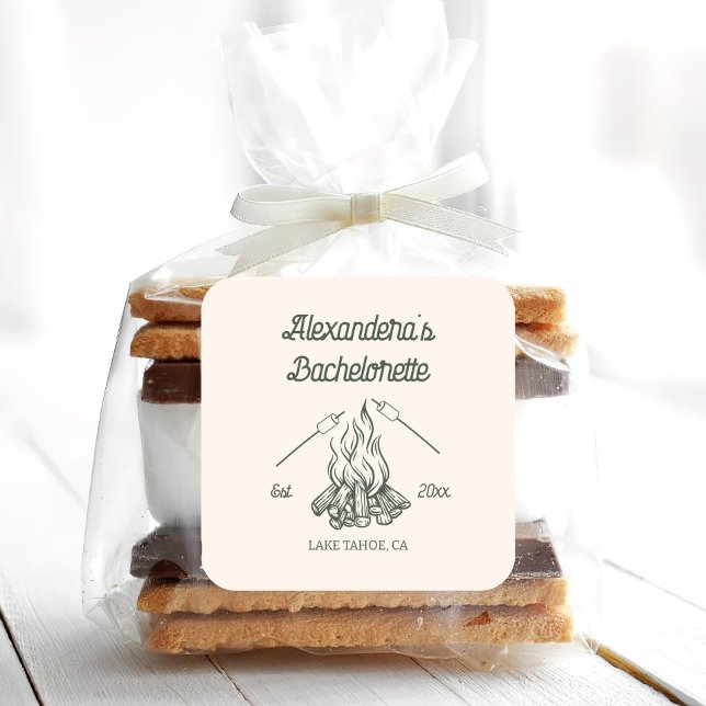 Camp Bachelorette Party  Square Sticker (Creator Uploaded)