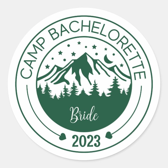 Camp Bachelorette Party Stickers (Front)