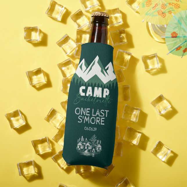 Camp Bachelorette Personalised Bottle Cooler (In Situ Summer)